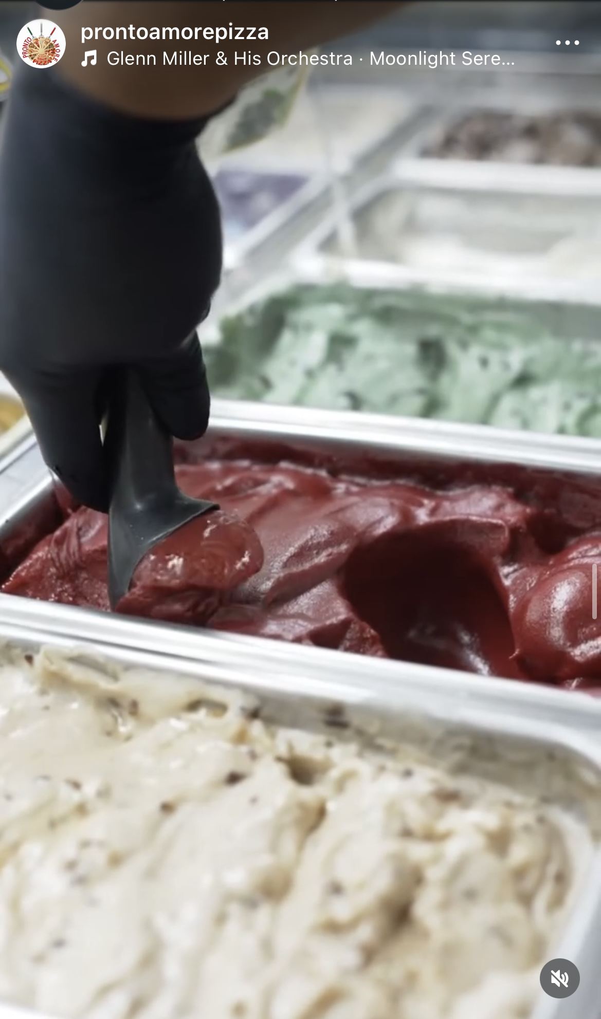 House-made gelato at Pronto Amore Pizza