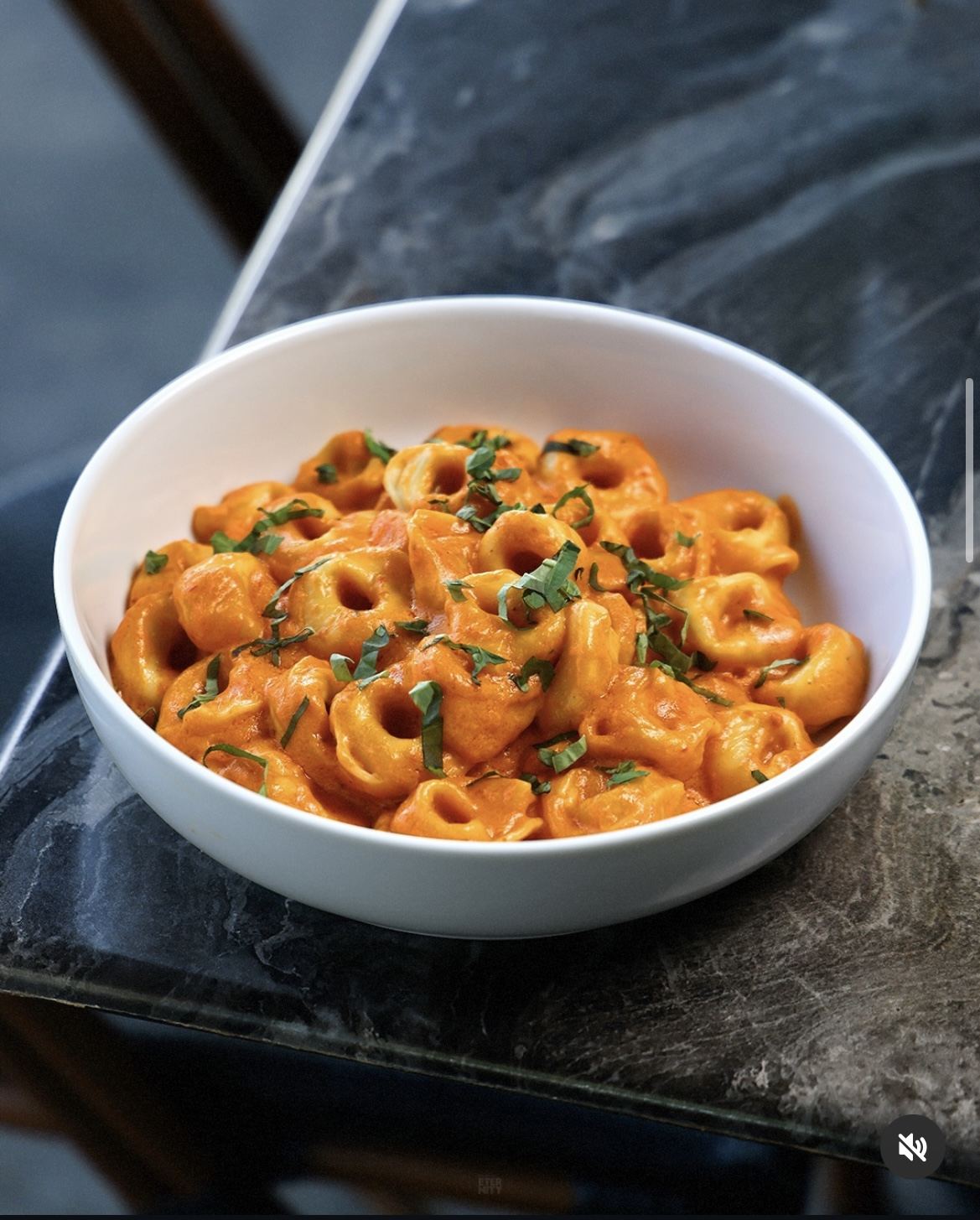 Tortellini in creamy vodka sauce